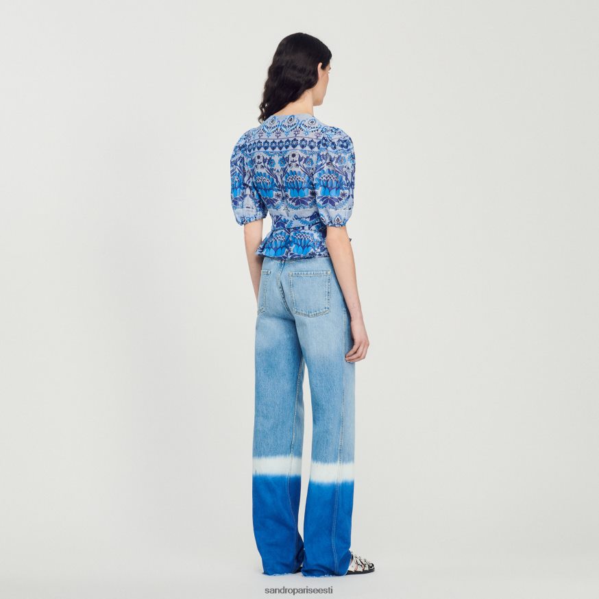 Sandro Paris kehakate naised kärbitud trükitud ümbrispealne BN4RF211 sinine