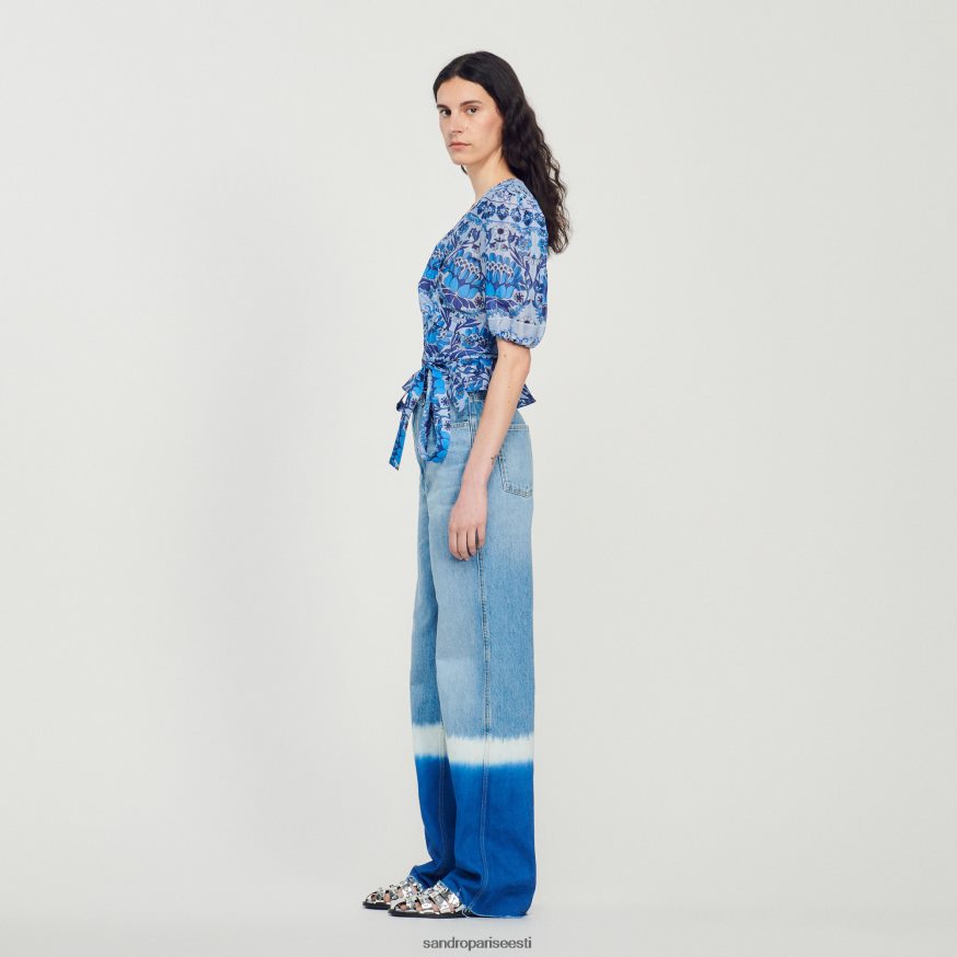 Sandro Paris kehakate naised kärbitud trükitud ümbrispealne BN4RF211 sinine