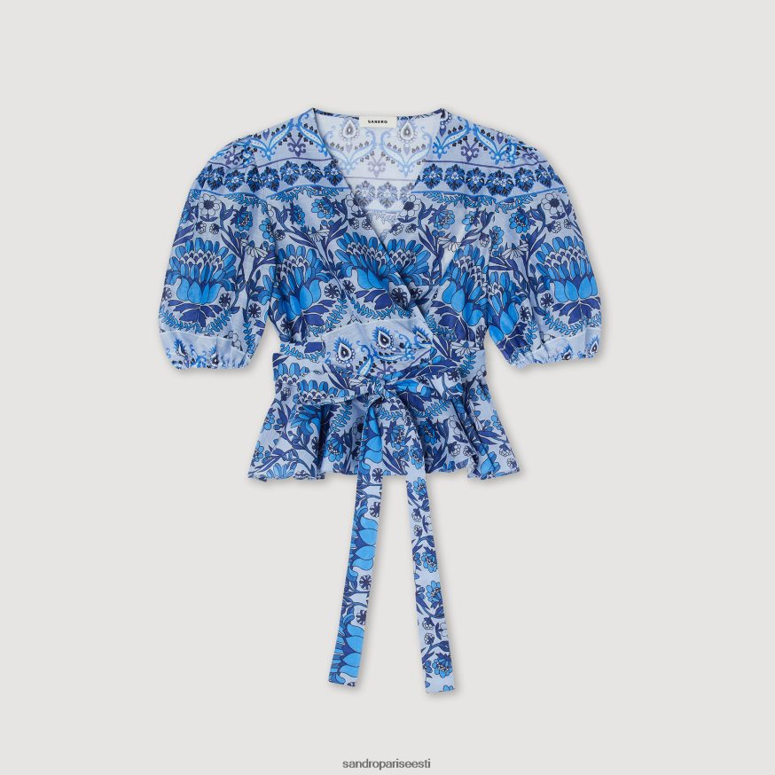 Sandro Paris kehakate naised kärbitud trükitud ümbrispealne BN4RF211 sinine