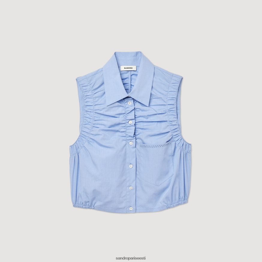 Sandro Paris kehakate naised kärbitud varrukateta särk BN4RF194 sinine