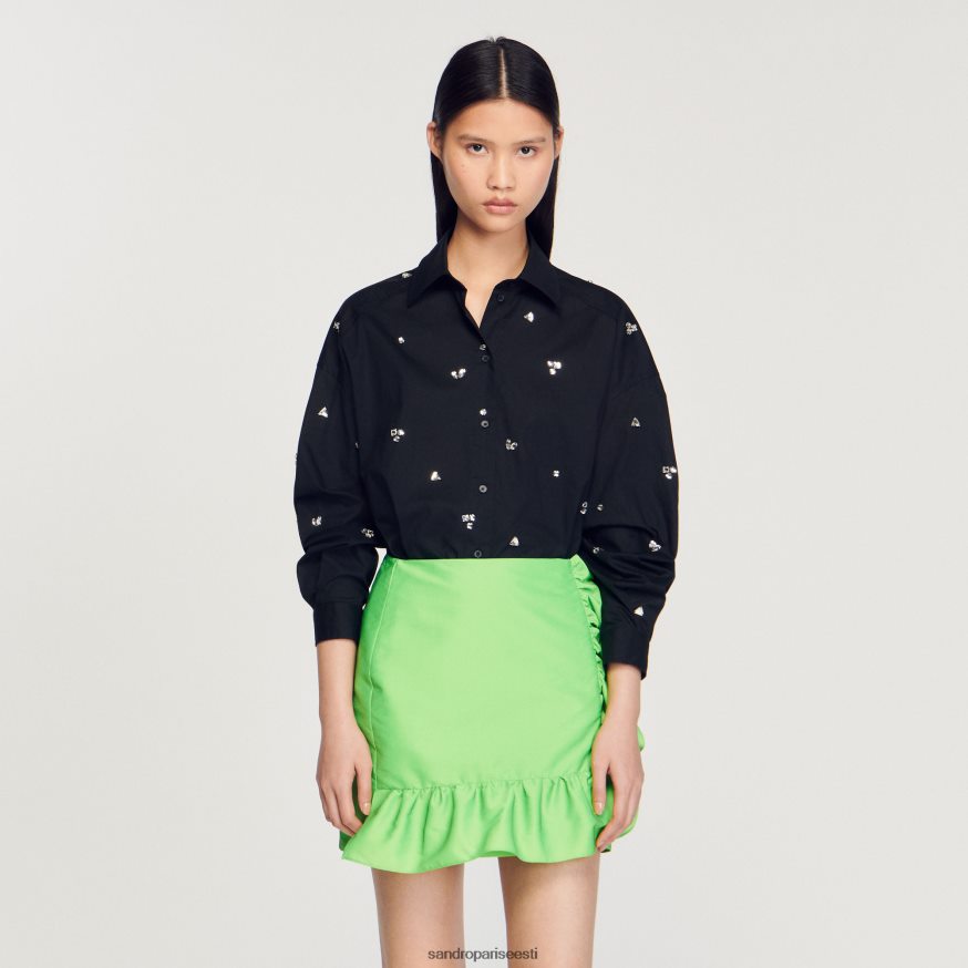 Sandro Paris kehakate naised käsitsi tikitud kaunistusega särk BN4RF235 must