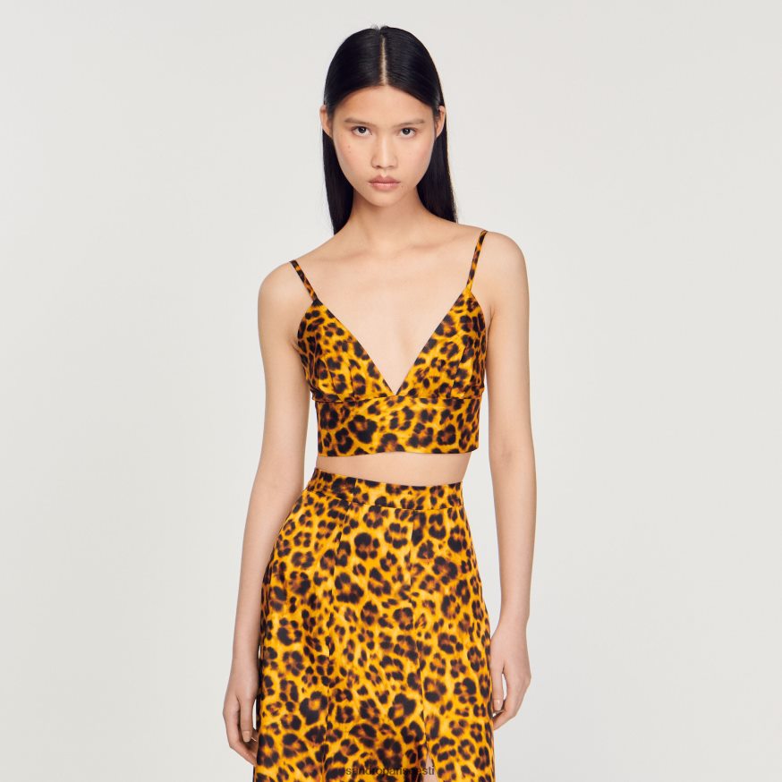 Sandro Paris kehakate naised leopardist bralette top BN4RF286 oranž/must