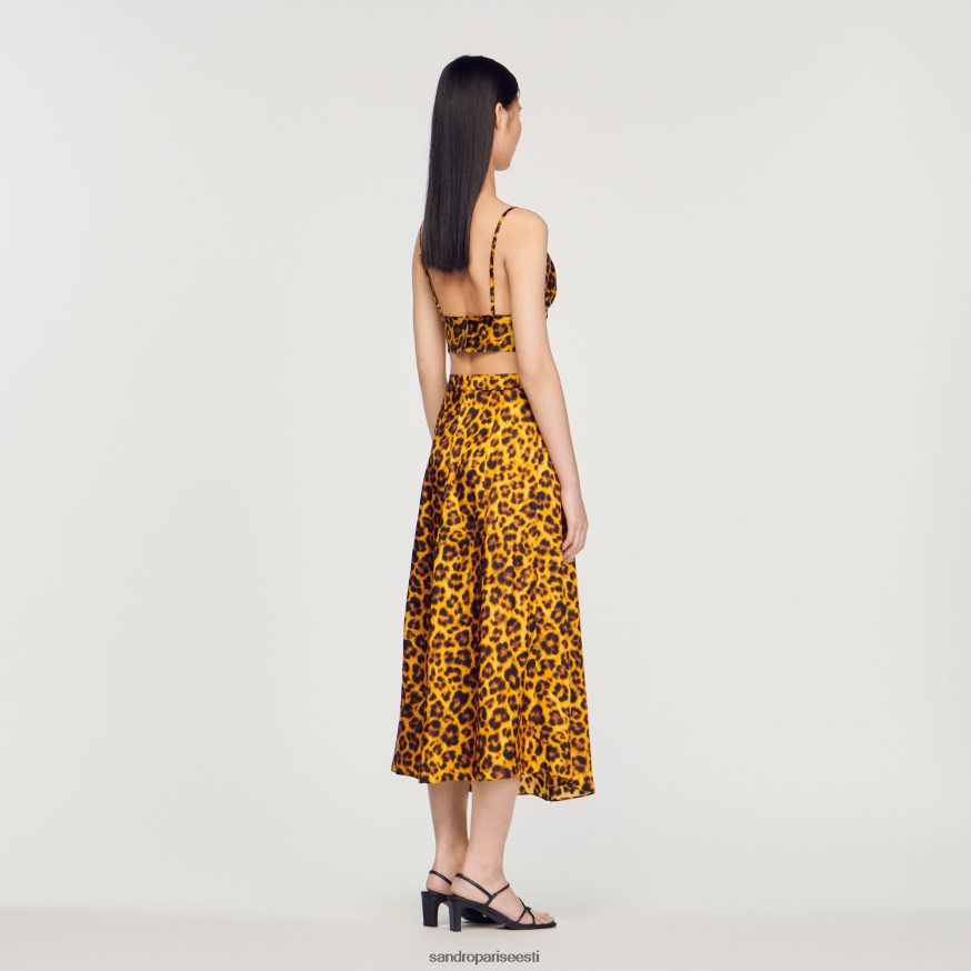 Sandro Paris kehakate naised leopardist bralette top BN4RF286 oranž/must