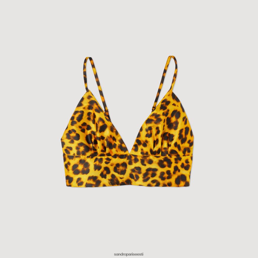 Sandro Paris kehakate naised leopardist bralette top BN4RF286 oranž/must