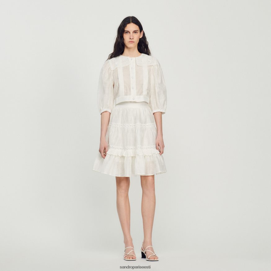 Sandro Paris kehakate naised pitskraega särk BN4RF116 valge