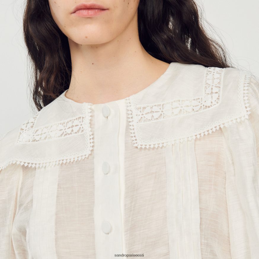 Sandro Paris kehakate naised pitskraega särk BN4RF116 valge