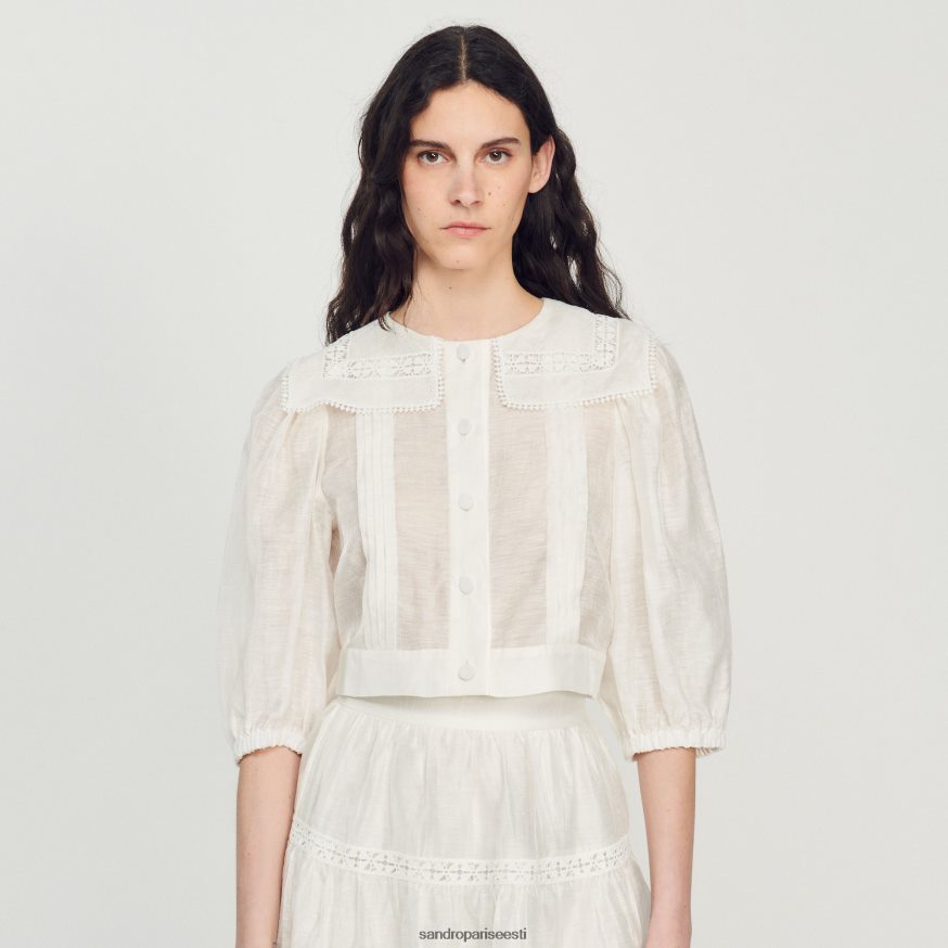 Sandro Paris kehakate naised pitskraega särk BN4RF116 valge