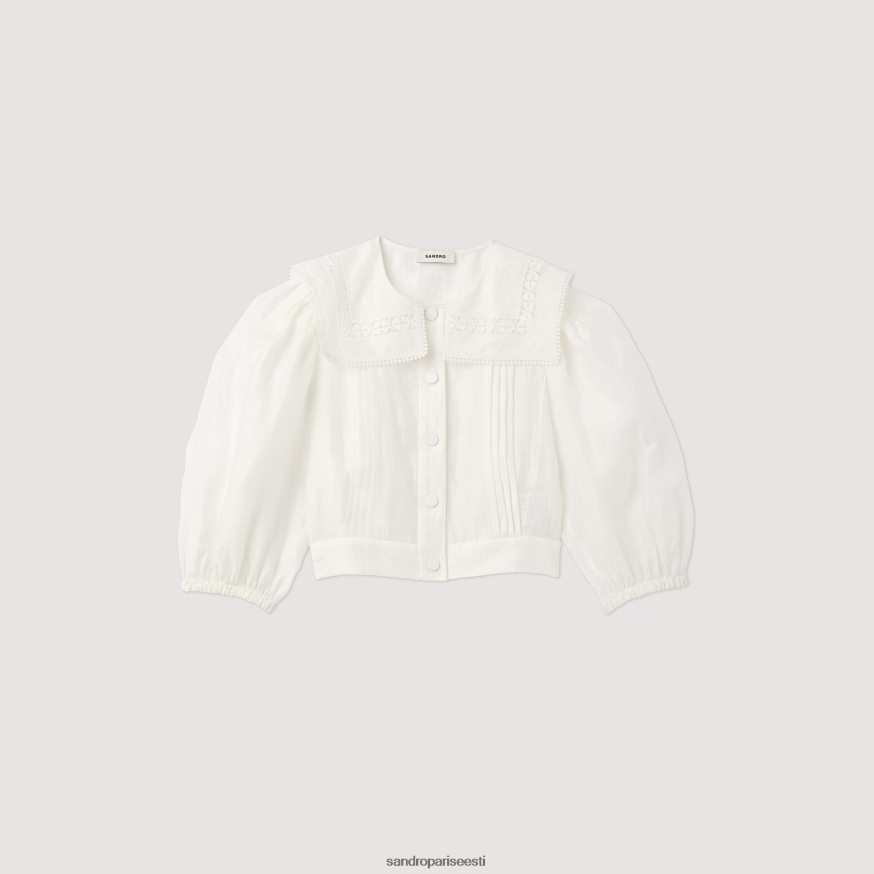 Sandro Paris kehakate naised pitskraega särk BN4RF116 valge