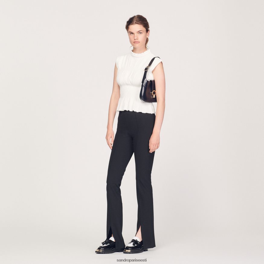 Sandro Paris kehakate naised smokitud top BN4RF231 ekru