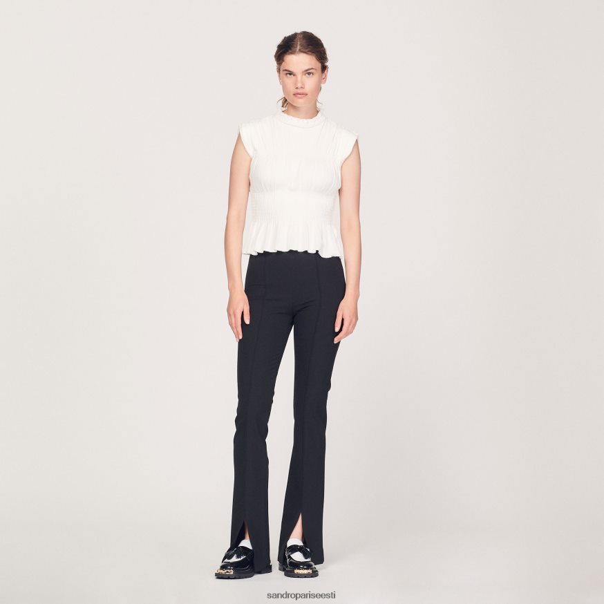 Sandro Paris kehakate naised smokitud top BN4RF231 ekru