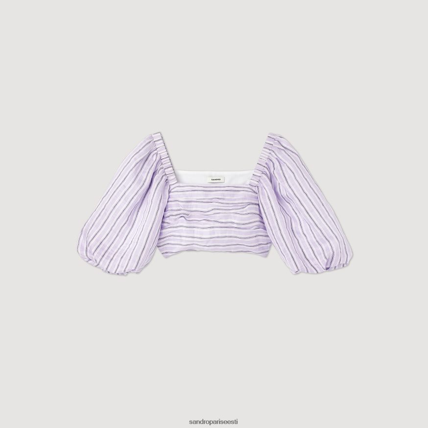 Sandro Paris kehakate naised triibuline crop top BN4RF458 lilla/must