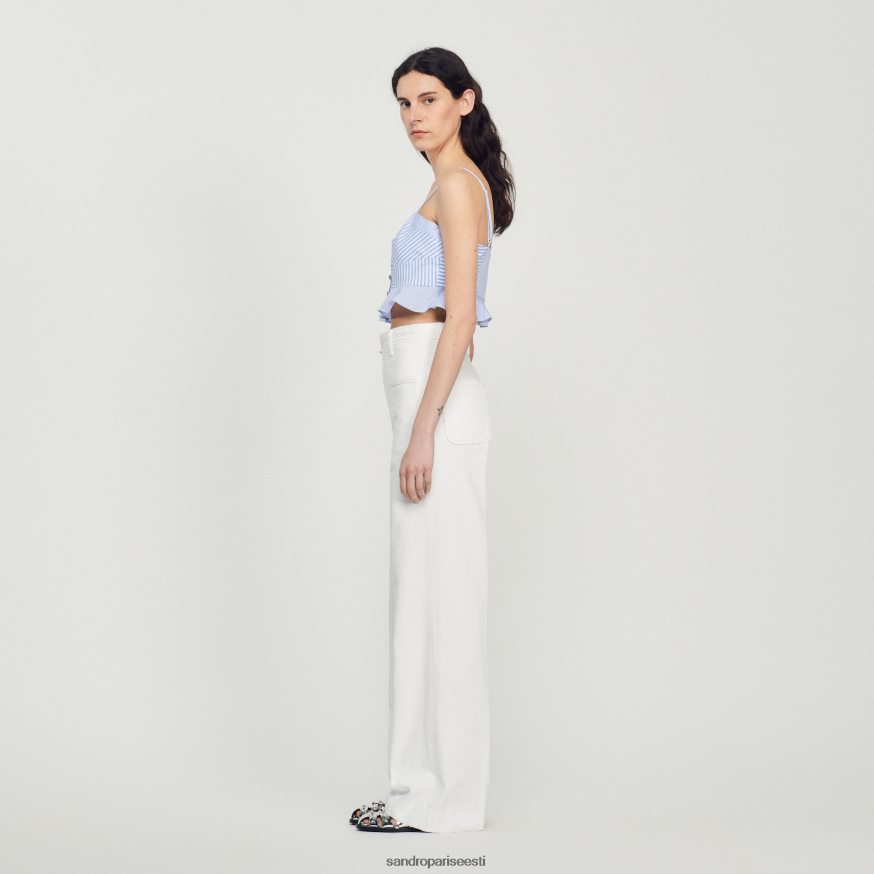 Sandro Paris kehakate naised triibuline rinnakas topp BN4RF88 taevasinine/valge