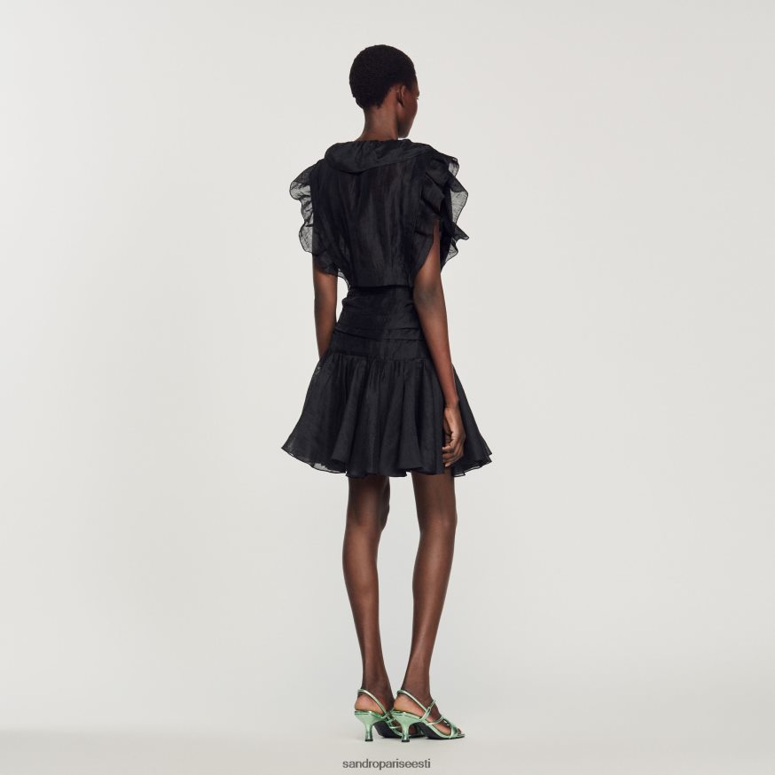 Sandro Paris kehakate naised volangiga crop top BN4RF131 must