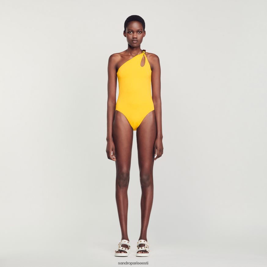Sandro Paris kehakate naised asümmeetriline ühes tükis ujumistrikoo BN4RF182 kollane