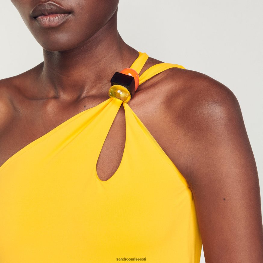 Sandro Paris kehakate naised asümmeetriline ühes tükis ujumistrikoo BN4RF182 kollane