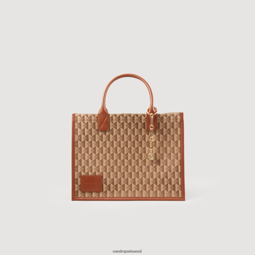 Sandro Paris tarvikud naised kasbah logoga žakaarvärvi kott BN4RF567 pruun