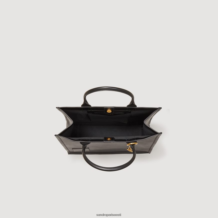 Sandro Paris tarvikud naised nahast kandekott kettehetega BN4RF550 must