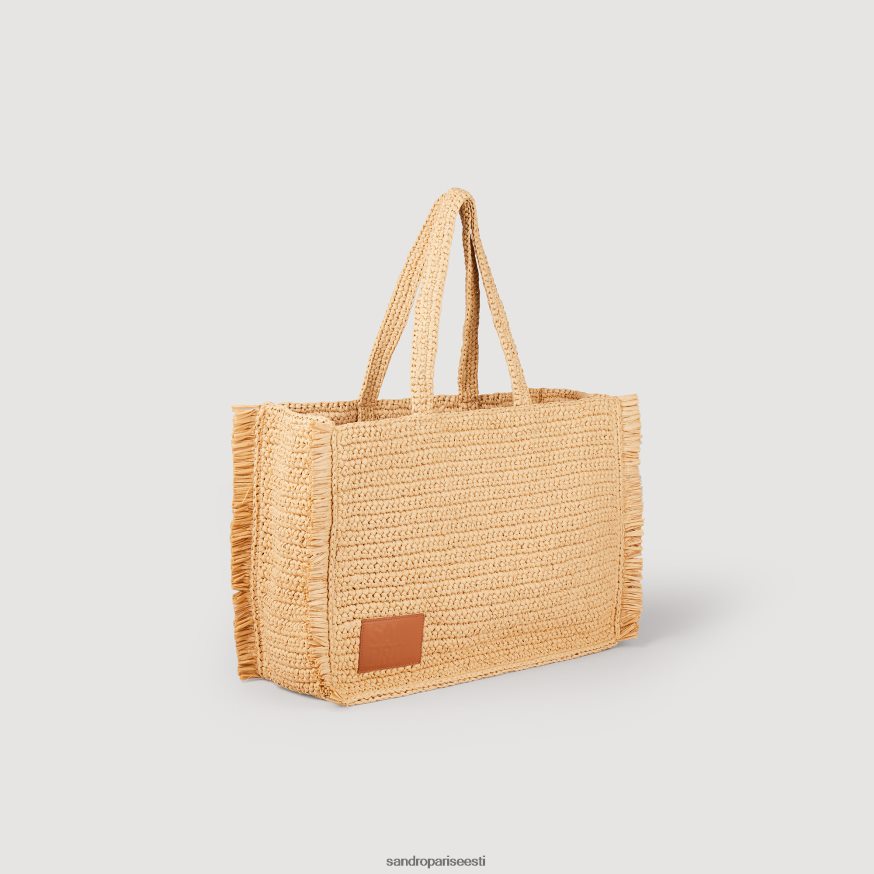 Sandro Paris tarvikud naised raffia kasbah kandekott BN4RF574 beež