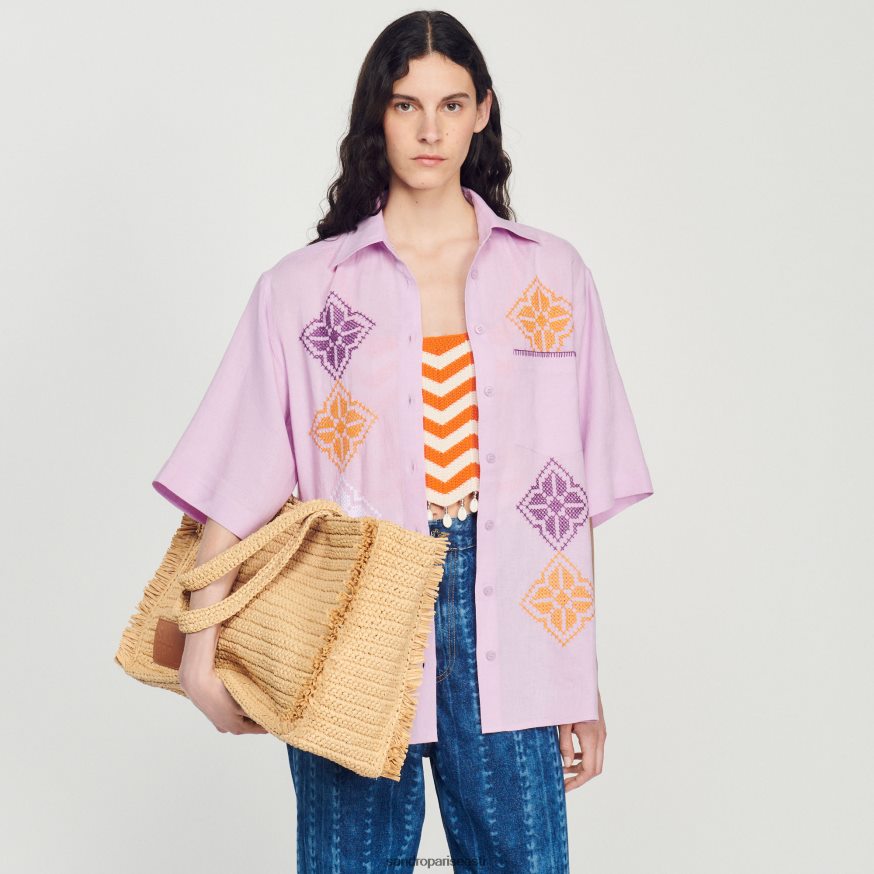 Sandro Paris tarvikud naised raffia kasbah kandekott BN4RF574 beež