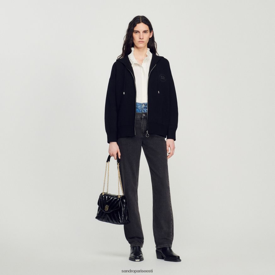 Sandro Paris tarvikud naised mila tepitud nahast kott BN4RF531 must