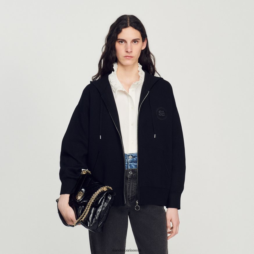 Sandro Paris tarvikud naised mila tepitud nahast kott BN4RF531 must