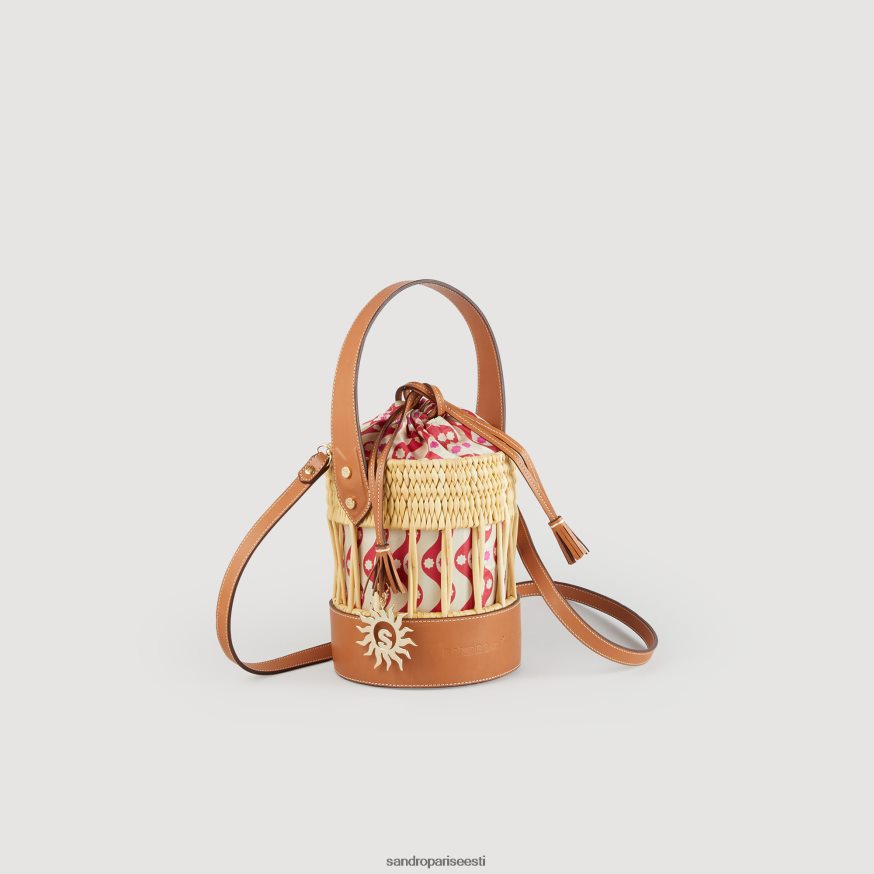 Sandro Paris tarvikud naised raffia ämbrikott BN4RF517 loomulik
