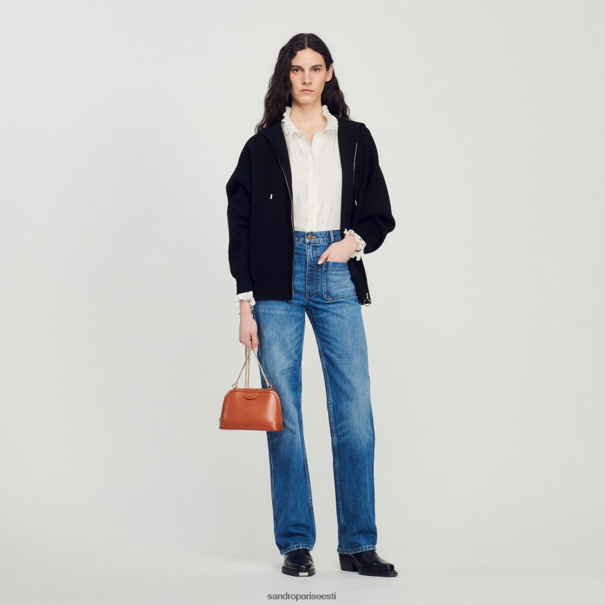 Sandro Paris tarvikud naised siledast nahast rittah kott BN4RF509 karamell