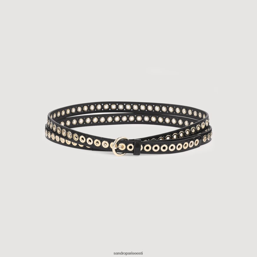 Sandro Paris tarvikud naised aasadega nahast vöö BN4RF525 must