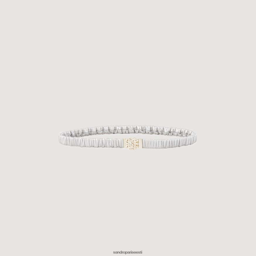 Sandro Paris tarvikud naised elastne nahast vöö BN4RF505 hõbedane