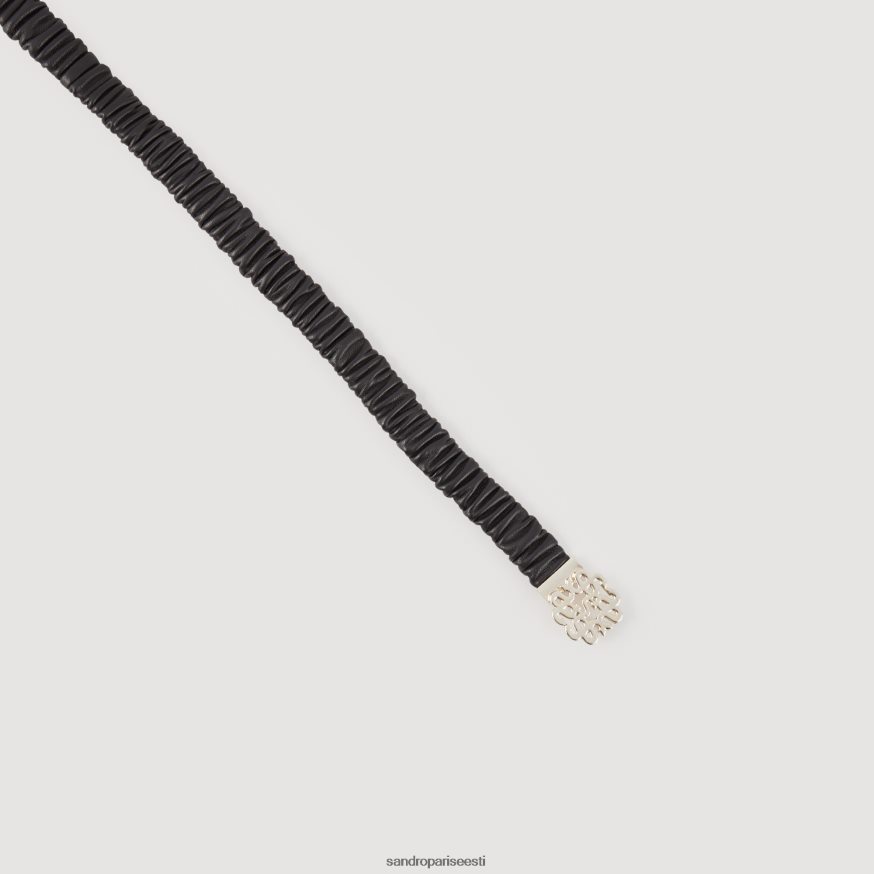 Sandro Paris tarvikud naised elastne nahast vöö BN4RF508 must