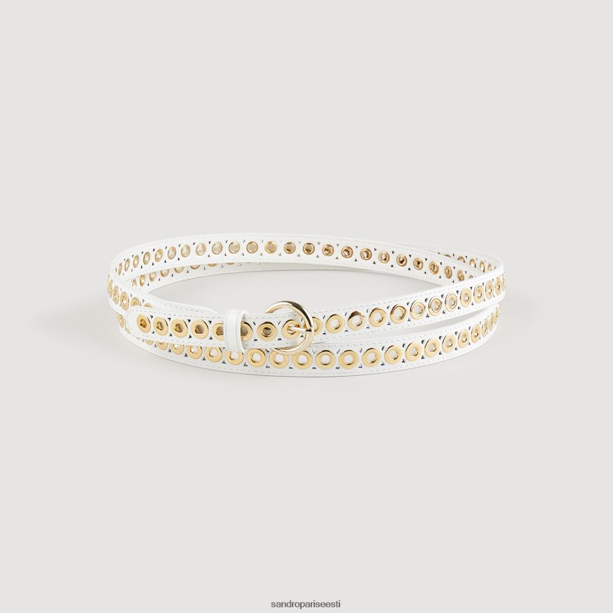 Sandro Paris tarvikud naised kahekordne nahast aasadega vöö BN4RF558 0 (valge)