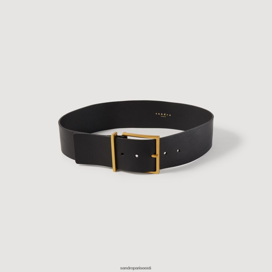 Sandro Paris tarvikud naised lai nahast vöö BN4RF515 must