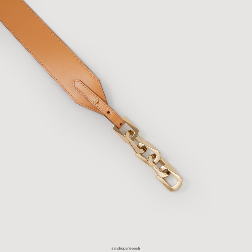 Sandro Paris tarvikud naised nahast rihm ketiga BN4RF563 kaamel