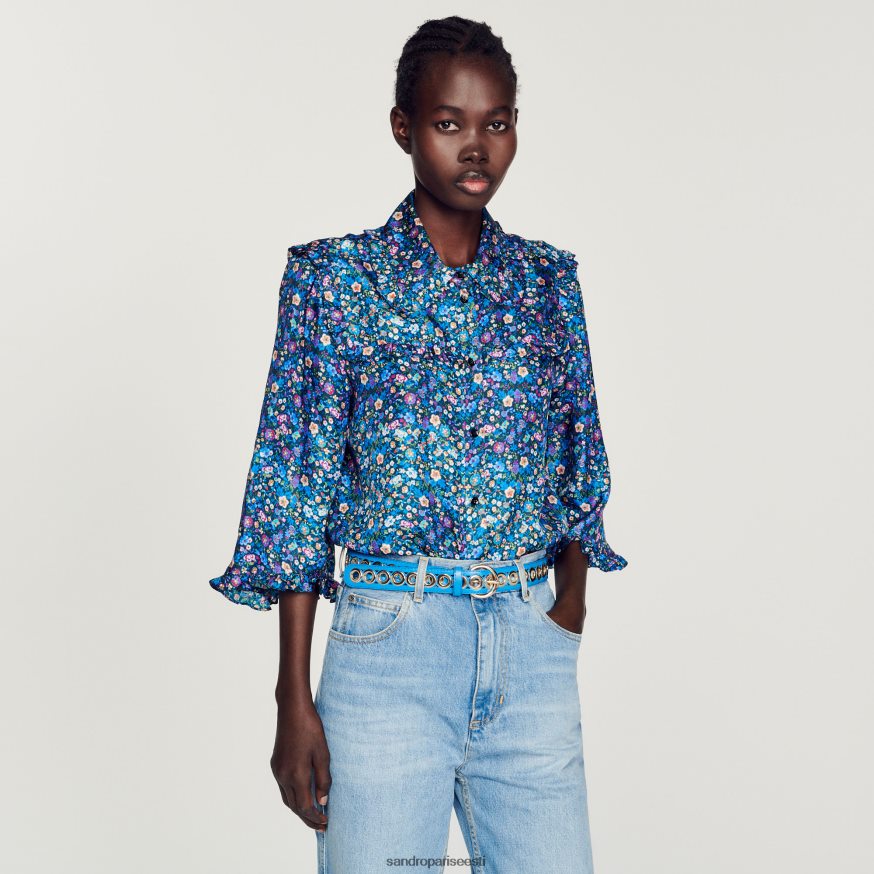 Sandro Paris tarvikud naised nahast vöö BN4RF513 sinine