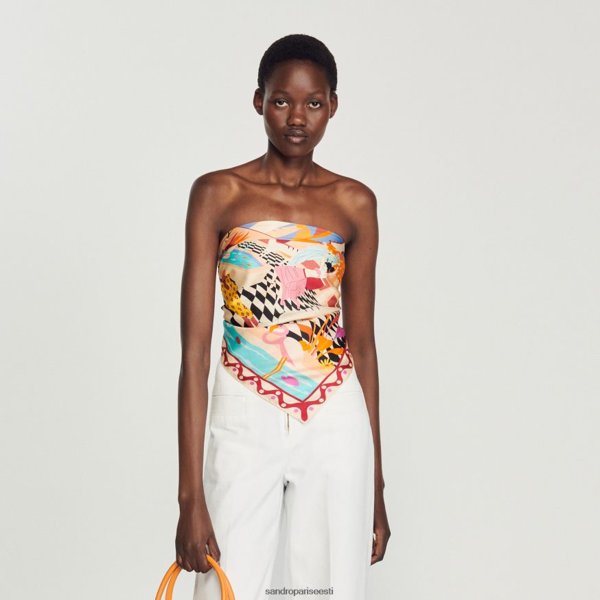 Sandro Paris tarvikud naised siidist sall BN4RF520 oranž