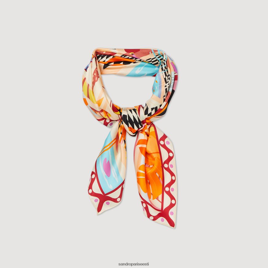 Sandro Paris tarvikud naised siidist sall BN4RF520 oranž