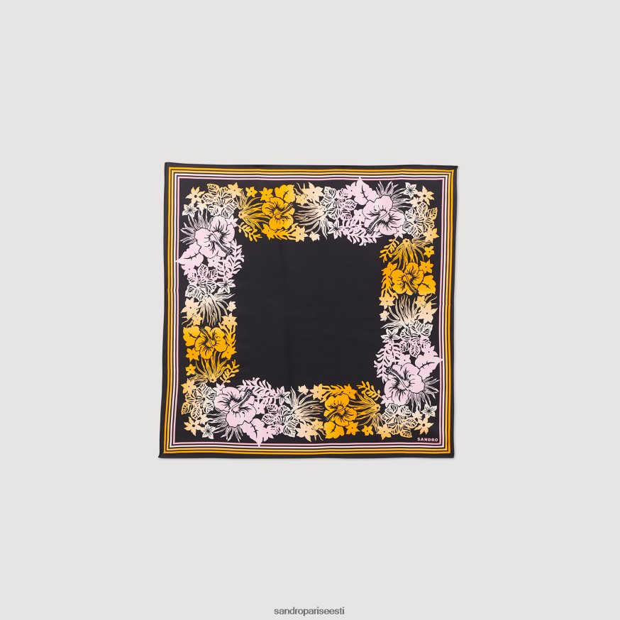 Sandro Paris tarvikud naised siidist sall BN4RF551 must